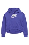 Nike Sportswear Kids' Club Fleece Hoodie In Lapis/ Purple Pulse/ White