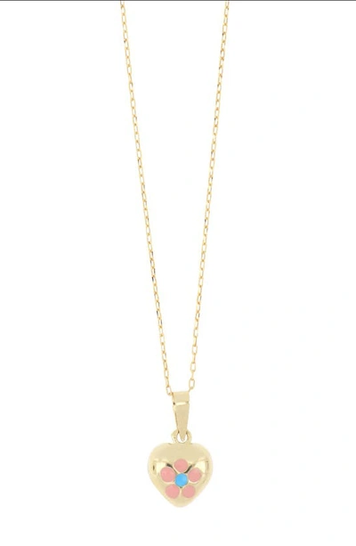 Bony Levy Kids' 14k Gold Flower Heart Pendant Necklace In 14k Yellow Gold