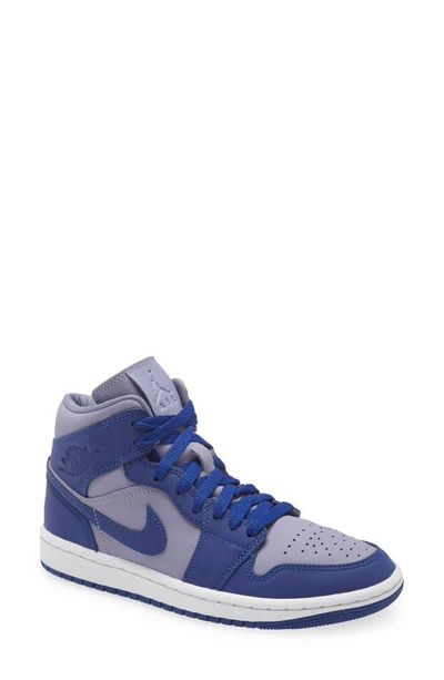 Jordan Air  1 Mid Se Trainer In Iron Purple/ Deep Royal Blue