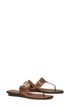 Tory Burch Tiny Miller Thong Sandal In Burnt Cuoio