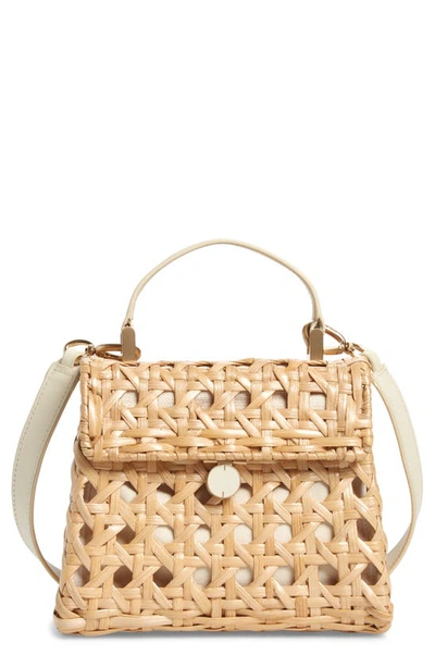 Cult Gaia Sybil Rattan Crossbody Satchel In Brown