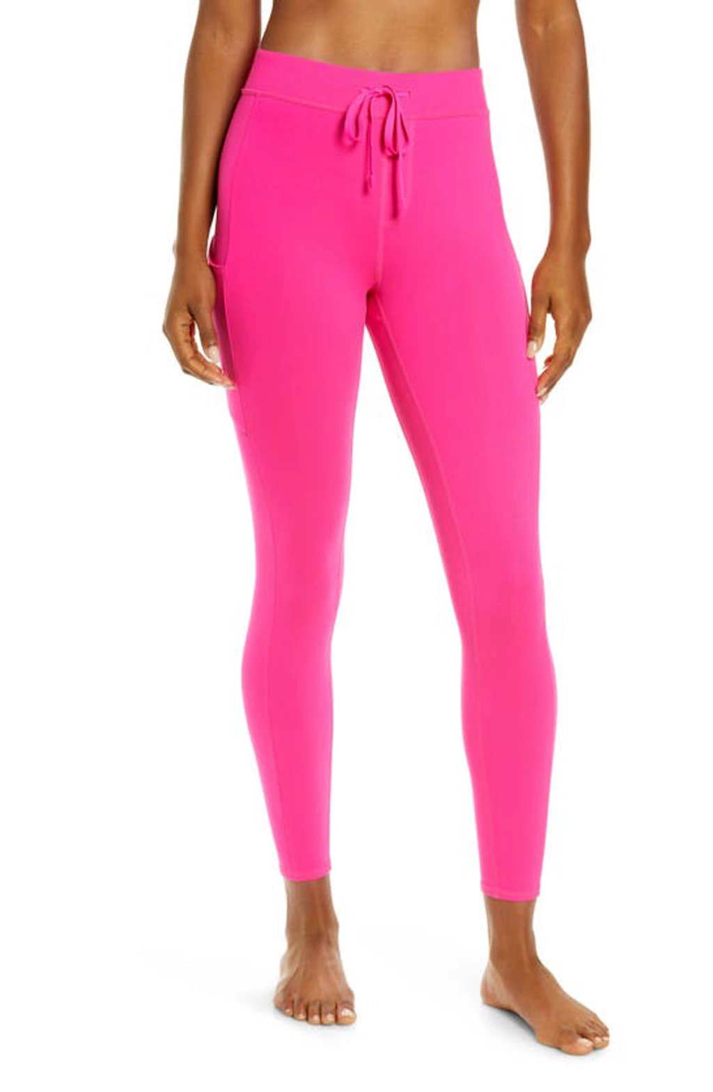 Alo Yoga Checkpoint High Waist Pocket 7/8 Leggings In Neon Pink