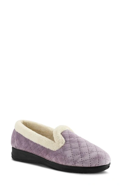 Flexus By Spring Step Slumbers Quilted Slipper In Lilac