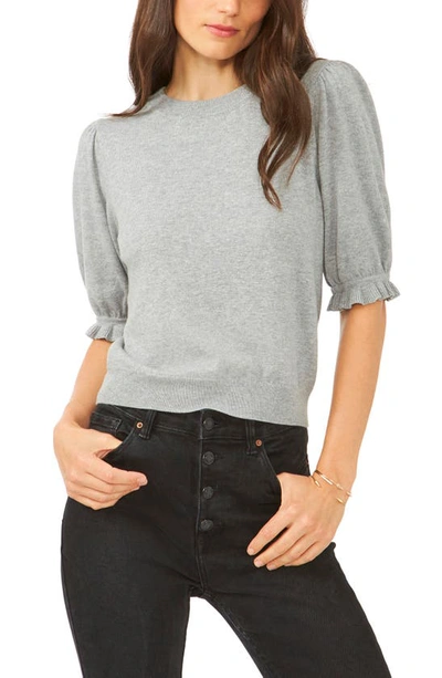 1.state Puff Sleeve Sweater In Silver Heather