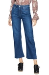 Paige Leena High Waist Raw Hem Wide Leg Jeans In Gracie Lou