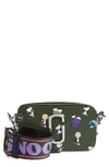 Marc Jacobs Snapshot Peanuts Snoopy & Friends Canvas Crossbody Bag In Dark Green Multi