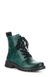 Fly London Ragi Combat Boot In Shamrock Green Rug