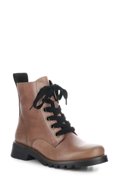 Fly London Ragi Combat Boot In Rose Rug