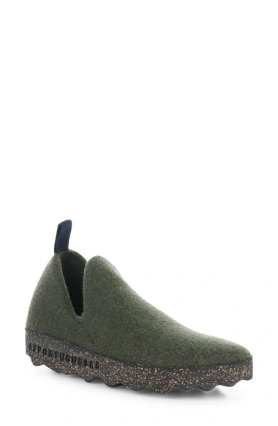 Asportuguesas By Fly London City Trainer In 041 Military Green Tweed/ Felt
