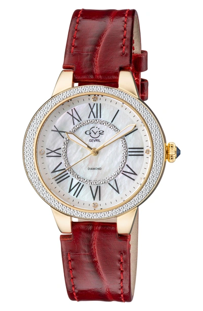Gv2 Astor Diamond Quartz Watch, 36mm In Red
