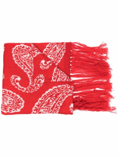 424 Paisley Pattern Scarf In Red