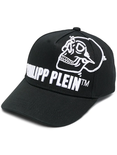 Philipp Plein Kids' Embroidered Baseball Cap In Black