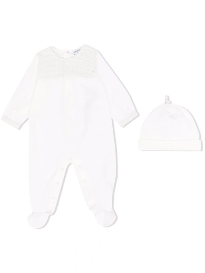 Emporio Armani Babies' Pajama And Beanie Set In 白色