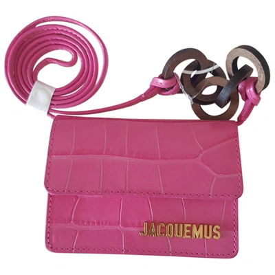 Pre-owned Jacquemus Le Riviera Leather Crossbody Bag In Pink