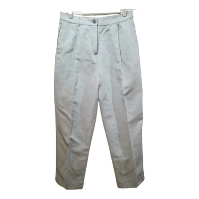 Pre-owned Acne Studios Linen Carot Pants In Grey