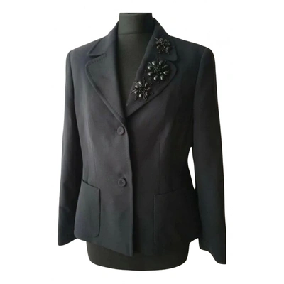 Pre-owned Escada Silk Jacket In Black