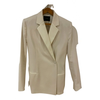 Pre-owned Joseph Wool Jacket In White