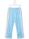 Palm Angels Kids Light Blue And White Classic Track Pant