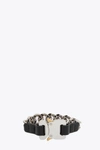 Alyx Silver & Black Leather Details Chain Bracelet In Argento