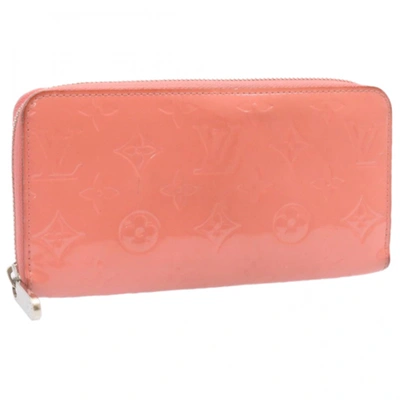 Pre-owned Louis Vuitton Zippy Patent Leather Wallet In Pink