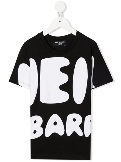 Neil Barrett Logo-print Cotton T-shirt In 黑色