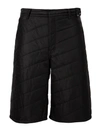 Fendi Quilted Silk Bermuda Shorts In Black