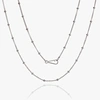 ANNOUSHKA 14CT WHITE GOLD LONG SATURN CHAIN NECKLACE,030383