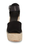 Marc Fisher Ltd Alida Espadrille Platform Wedge In Black Suede