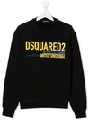 Dsquared2 Teen Logo-print Cotton Sweatshirt In 黑色