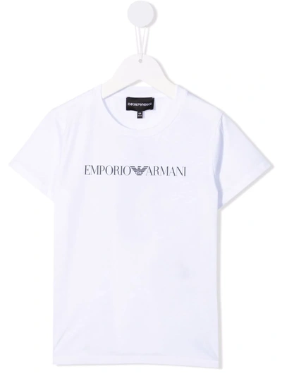 Emporio Armani Kids' Logo-print T-shirt In White