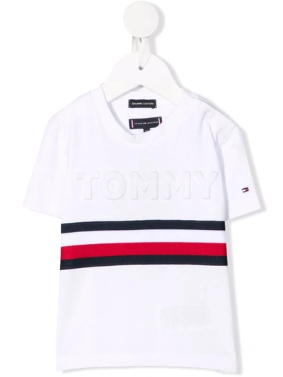 Tommy Hilfiger Junior Babies' Logo-print Polo Shirt In 白色