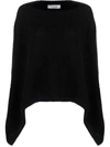 VALENTINO BLACK ASYMMETRIC HEM SWEATER