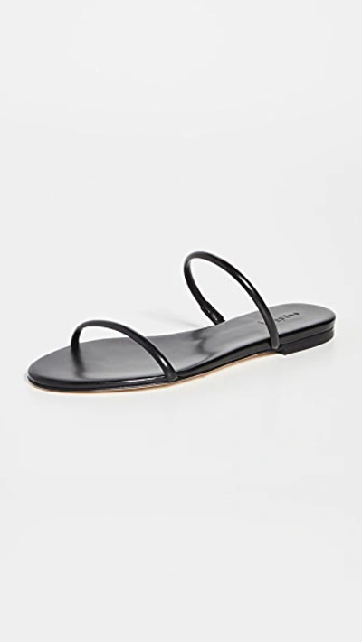 Aeyde 'alek' Double Strap Leather Sandals In Black