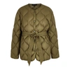 Rag & Bone Rudy Belted Quilted Shell Down Coat In Khaki