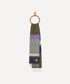 Loewe Striped Mohair And Wool-blend Scarf In Grey & Purple