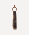 Loewe Anagram Wool-blend Scarf In Navy/brown