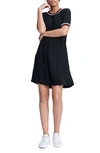 Rag & Bone Solo Short Sleeve Snap Side Dress In Blk
