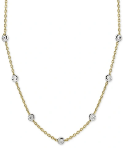 Giani Bernini Beaded Station Chain Necklace In 18k Gold-plated Silver, Or 18k Rose Gold-plated Silver Or Sterling In Gold Over Silver