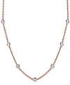 Giani Bernini Beaded Station Chain Necklace In 18k Gold-plated Silver, Or 18k Rose Gold-plated Silver Or Sterling In Rose Gold Over Silver