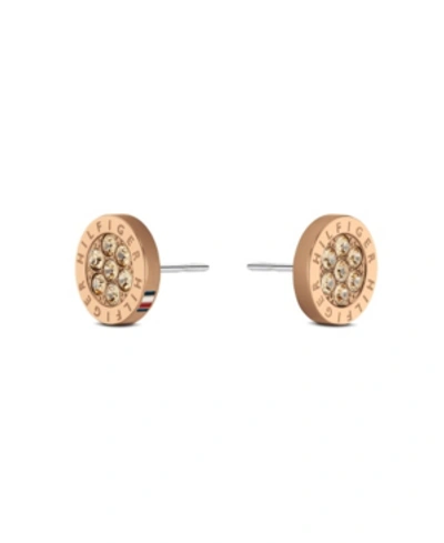 Tommy Hilfiger Women's Rose Gold-tone Stainless Steel Stud Earring