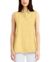 CHARTER CLUB COTTON FRINGED SHIRT, CREATED FOR MACY'S