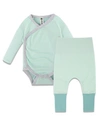Earth Baby Outfitters Baby Girls Bodysuit And Pants, 2 Piece Set In Green