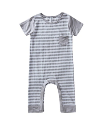 Earth Baby Outfitters Baby Boys And Girls Short Sleeve Viscose From Bamboo Romper In Silver-tone