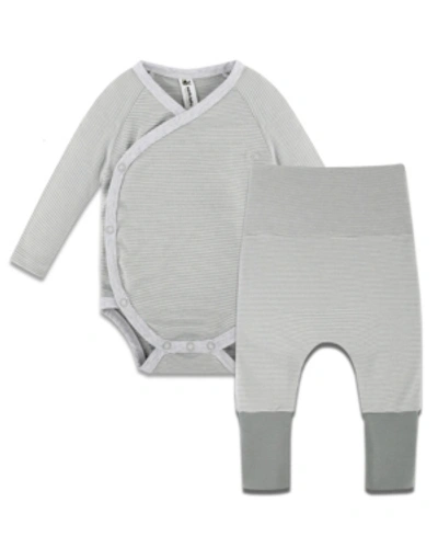 Earth Baby Outfitters Baby Girls Bodysuit And Pants, 2 Piece Set In Silver-tone
