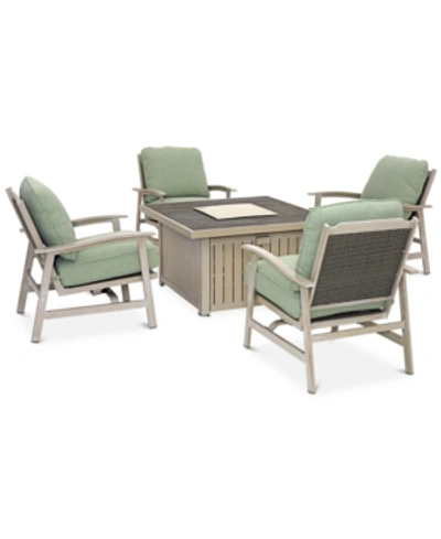 Furniture Closeout! Lakehouse Outdoor 5-pc. Chat Set (1 Fire Pit & 4 Rocker Chairs), Created For Macy's