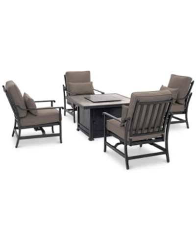 Furniture Closeout! Amsterdam Outdoor 5-pc. Chat Set (1 Fire Pit & 4 Rocker Club Chairs), Created For Macy's