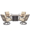 Furniture Closeout! Lexington Outdoor 5-pc. Chat Set (1 Fire Pit & 4 Swivel Rocker Chairs), Created For Macy's