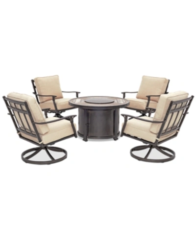 Furniture Closeout! Lexington Outdoor 5-pc. Chat Set (1 Fire Pit & 4 Swivel Rocker Chairs), Created For Macy's