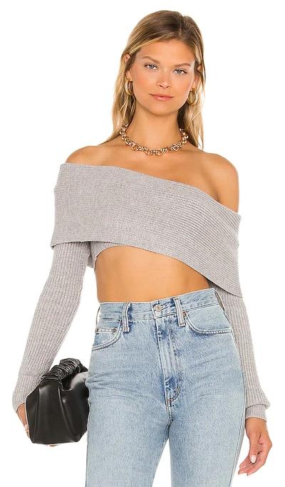 Superdown Lyla Crop Sweater In Grey