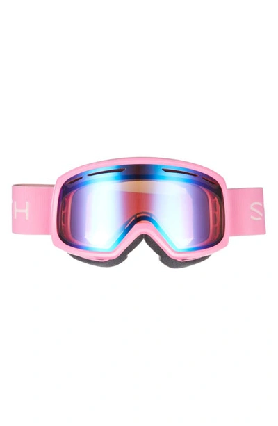 Smith Drift 180mm Snow Goggles In Flamingo / Blue Sensor Mirror